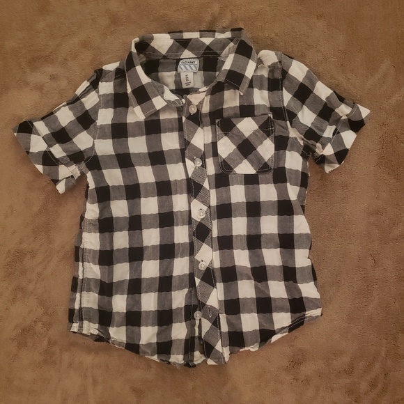 Old Navy Other - Girls Black & White Plaid Button Down Shirt